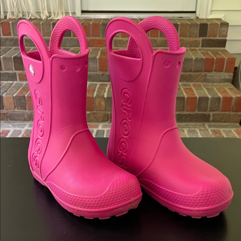 CROCS Kids Fuchsia Rain Boots